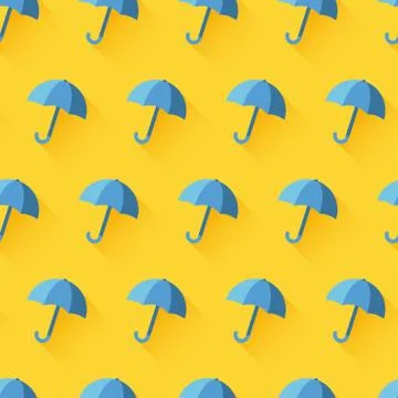 Vector icon of umbrella on yellow background Stock Illustration