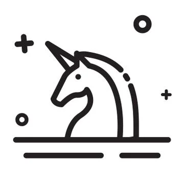 Vector icon. Unicorn, unicorn start up company icon Stock Illustration