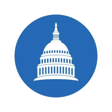 Vector icon of united states capitol hill building washington dc Stock Illustration