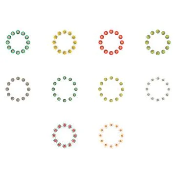 Vector icon of various colorful shape forming a circle Stock Illustration
