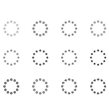 Vector icon of various shape forming a circle 스톡 일러스트