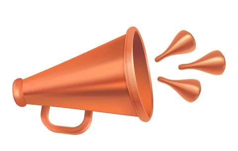 Vector icon of vintage bronze megaphone for fake, breaking news or sale. Ve.. Stock Illustration
