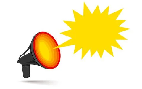 Vector icon of vintage megaphone for  breaking news or sale. Stock Illustration