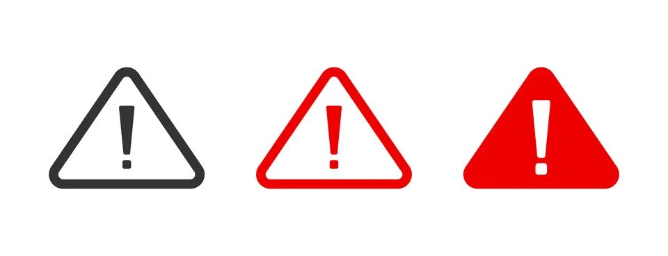 Vector icon of warning triangle with exclamation mark Stock Illustration