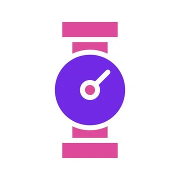 Vector Icon of a Watch with Pink and Purple Colors Stock Illustration