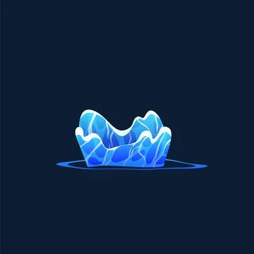 Vector icon of water with blue splashes, waves and drops on a blue background Stock Illustration