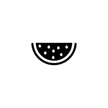 Vector icon of a watermelon slice with seeds, ideal for summer and food theme Stock Illustration