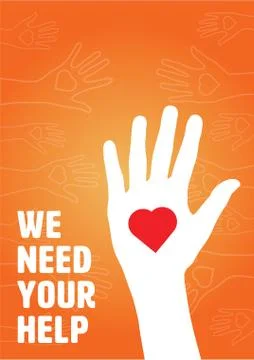 Vector icon of we need your help message Stock Illustration