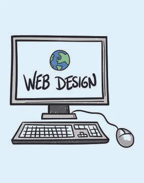 Vector icon of web designing 스톡 일러스트