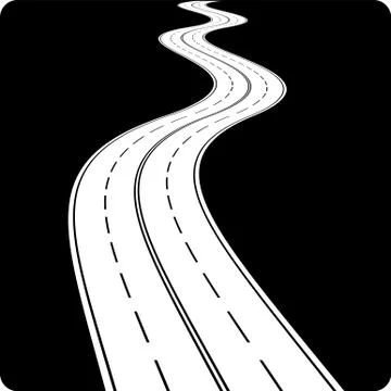 Vector icon of winding curved road. Stock-Illustration