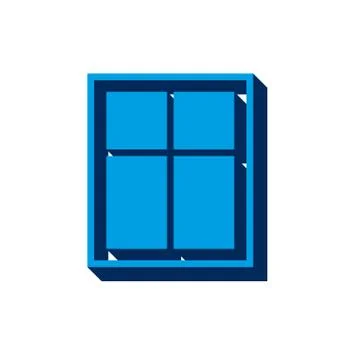 Vector icon window isometric. 3d sign isolated on white background. Stock Illustration