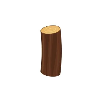 Vector icon wood log and trunk, stump and plank. Stock Illustration