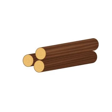 Vector icon wood log and trunk, stump and plank. Stock-Illustration