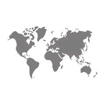 Vector icon with world map Stock Illustration