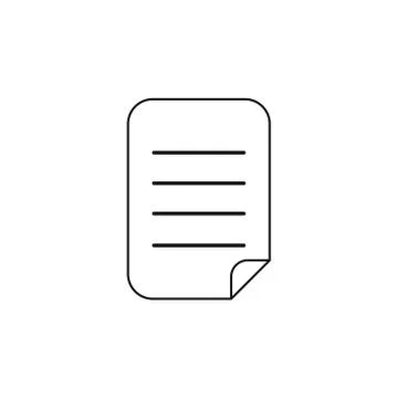 Vector icon of written paper. Black outline. Stock Illustration