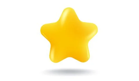 Vector icon of a yellow star in 3D style. Achievements for games or customer Stock Illustration