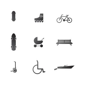 Vector icons for active leisure in the park Ilustración de archivo