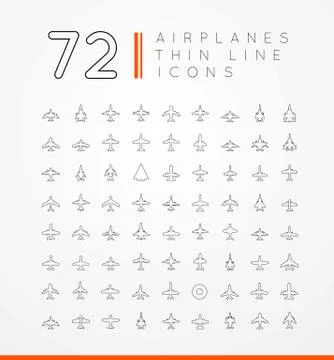 Vector icons of airplanes Illustrazione stock