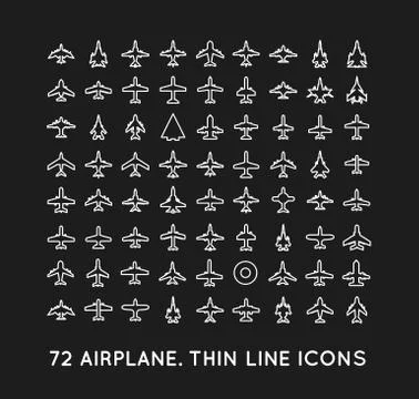 Vector icons of airplanes Stock Illustration