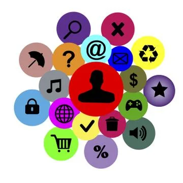 Vector icons and badges Stock Illustration