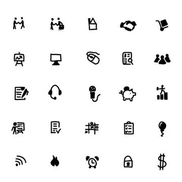 Vector icons of black sketch. Stock-Illustration