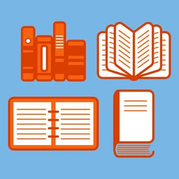 Vector icons of books Stock Illustration