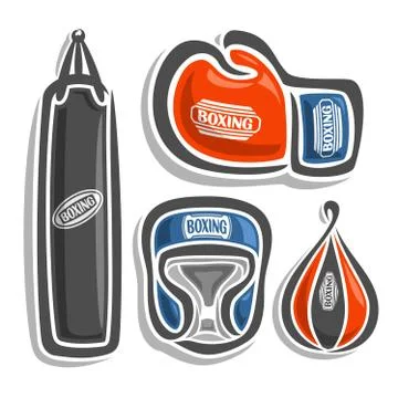 Vector icons for boxing Stock Illustration