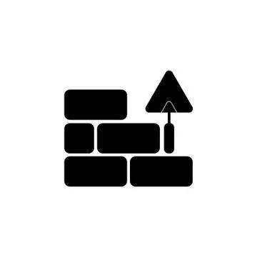 Vector icons brickwork and building trowel black on white background Illustrazione stock