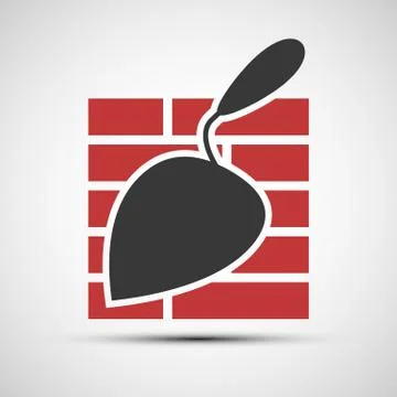 Vector icons brickwork and building trowel Stock-Illustration