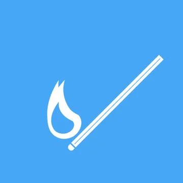 Vector icons burning match. Stock Illustration