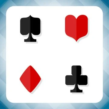 Vector icons with card suits Stock Illustration