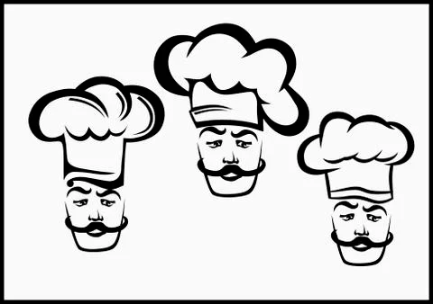 Vector icons chefs and hubcaps Stock Illustration
