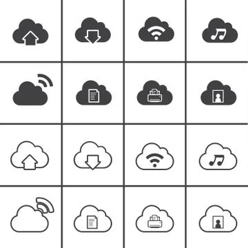 Vector icons for cloud computing Stock Illustration