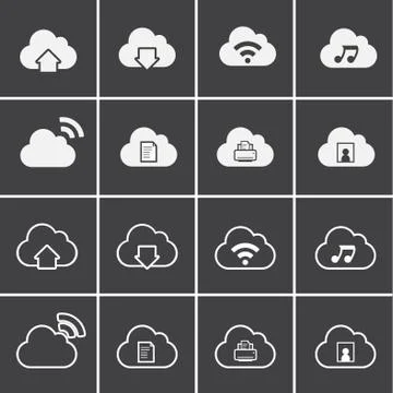 Vector icons for cloud computing Stock Illustration