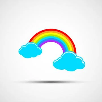 Vector icons of clouds and rainbows 스톡 일러스트