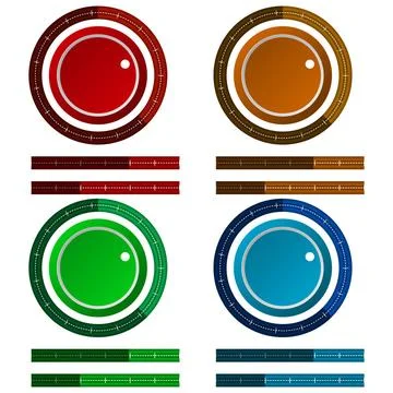 Vector icons for colored regulation switch scale Set of colored vector ico... Foto stock