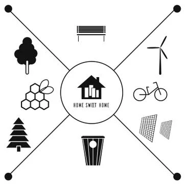 Vector icons ecology Stock Illustration