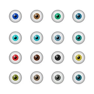 Vector icons of the eyeball. Ilustração Stock