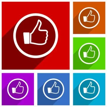 Like vector icons. Flat design colorful illustrations for web designers and m Stock Illustration