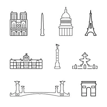 Vector icons of france Stock Illustration