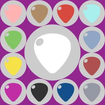 Vector icons guitar pick 스톡 일러스트