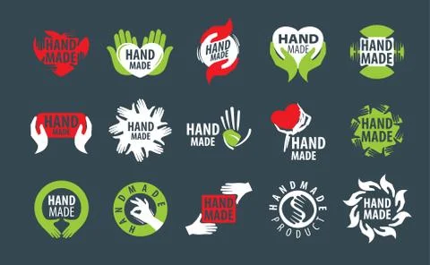Vector icons handmade on a dark background Stock Illustration