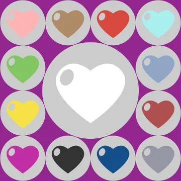 Vector icons of heart Illustrazione stock