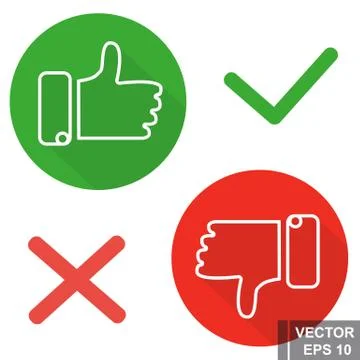 Vector icons isolated on white background. Likes and dislikes イラスト素材