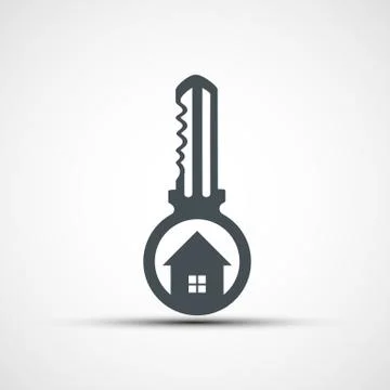 Vector icons key with a house Stock Illustration