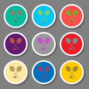 Vector icons logo from set symbols for racket badminton Stock Illustration