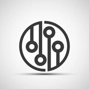 Vector icons microchip Stock Illustration