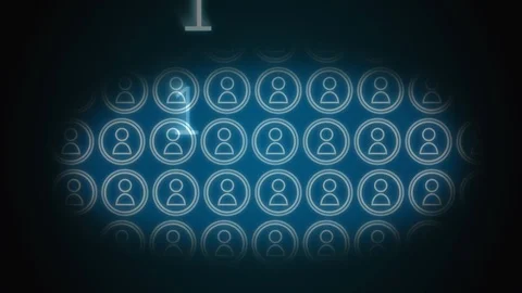 Vector icons of people and binary coding Stock Footage 110552923