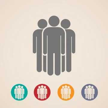 Vector icons of people group Stock Illustration