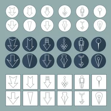 Vector icons pointers Stock Illustration